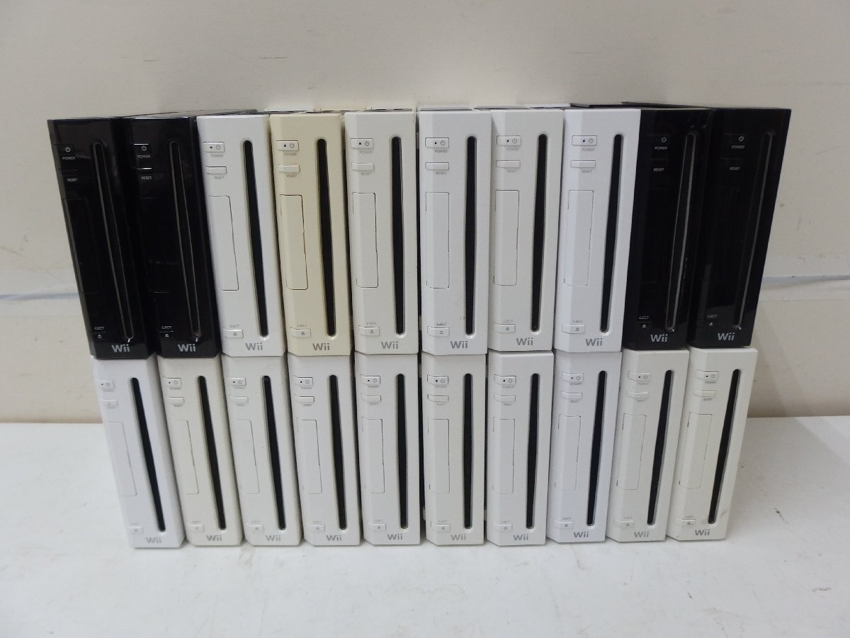 16■/Zク5599 Nintendo Wii 本体 20台セット RVL-001 シロ クロ 任天堂 純正 まとめて 動作未確認 ジャンク拍卖