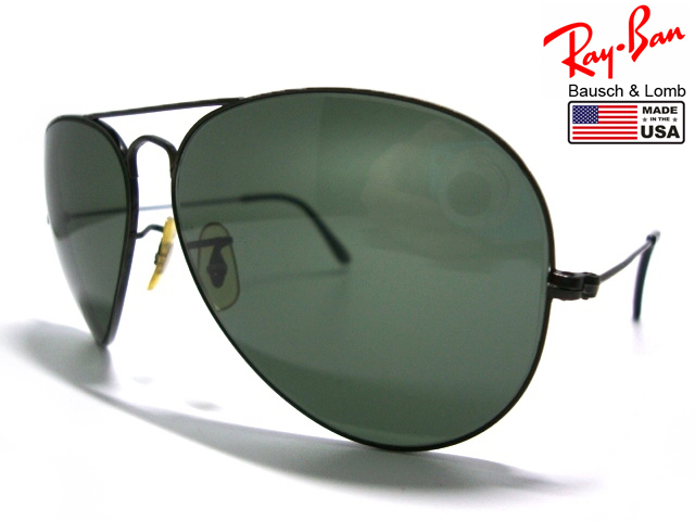 Vintage B&L RayBan LARGE METAL 2 62mmボシュロムBLラージ メタル G15 サングラスUSAティアドロップ アメリカ製パイロットBlackブラック黒拍卖