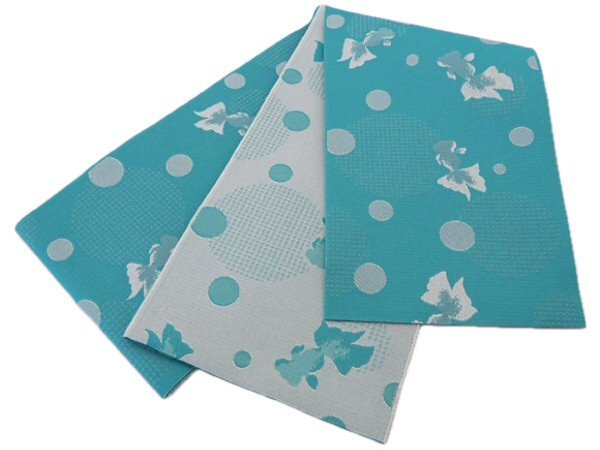 着物美人 浴衣帯 長尺 日本製 半幅帯 細帯 夏帯 帯 浴衣帯青緑 半幅帯青緑 浴衣帯白 浴衣帯金魚 女性 女の子 【 青緑 白 金魚 】461202拍卖