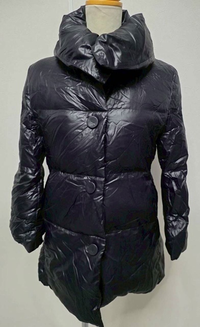 9号 INED イネド 長袖 ダウン ジャンバー フルジップ ダウン&フェザー混 黒 ブラック拍卖