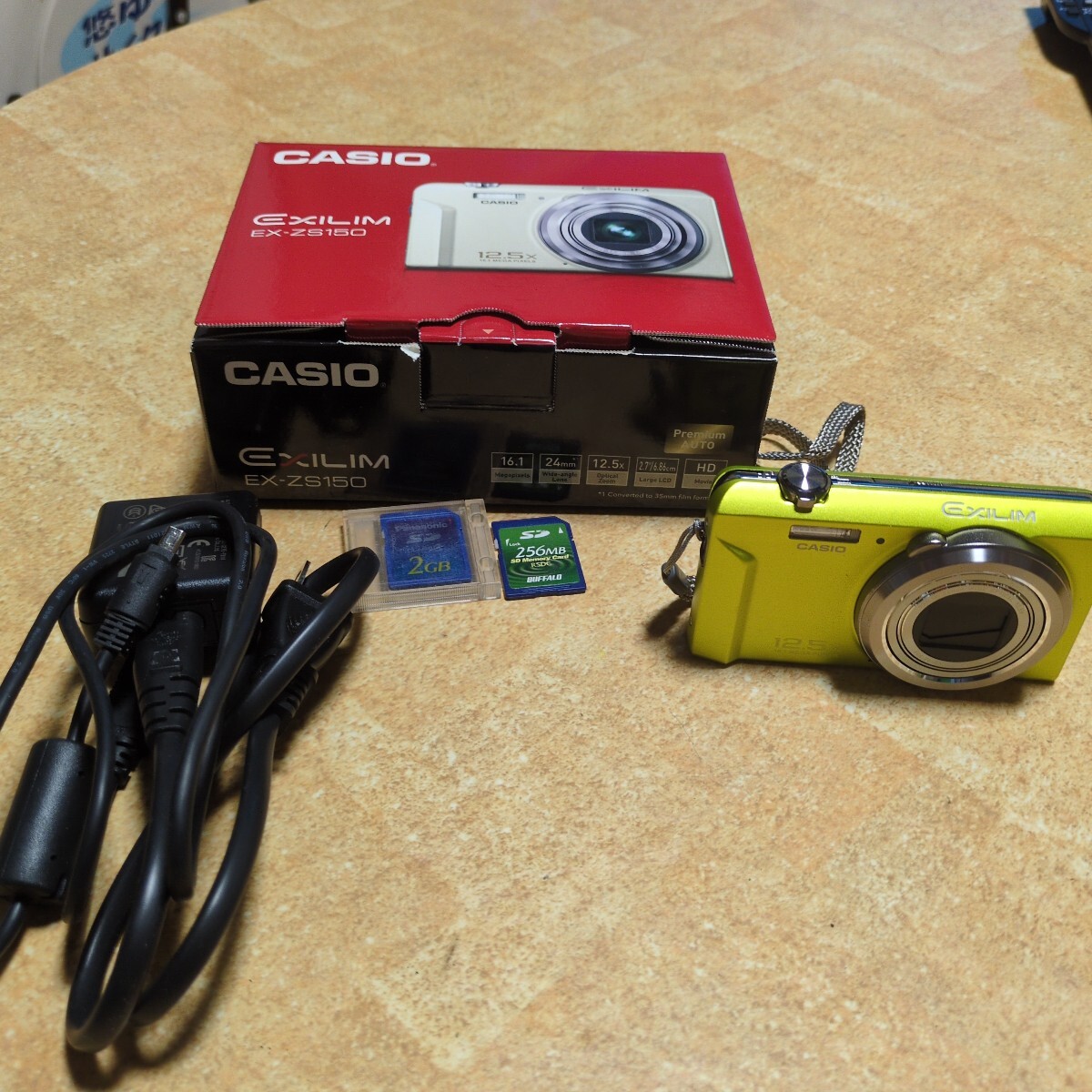 ★CASIO EXILIM EX-ZS150 カシオ デジカメ コンパクトデジタルカメラ 通電確認済み SDカード8GB .2GB.256MB付き拍卖