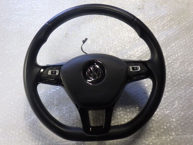 ★VW ゴルフ ヴァリアント ラウンジ AUCJZ★レザー ステアリング 白スイッチ ホーンパット ハンドル 純正 中古拍卖