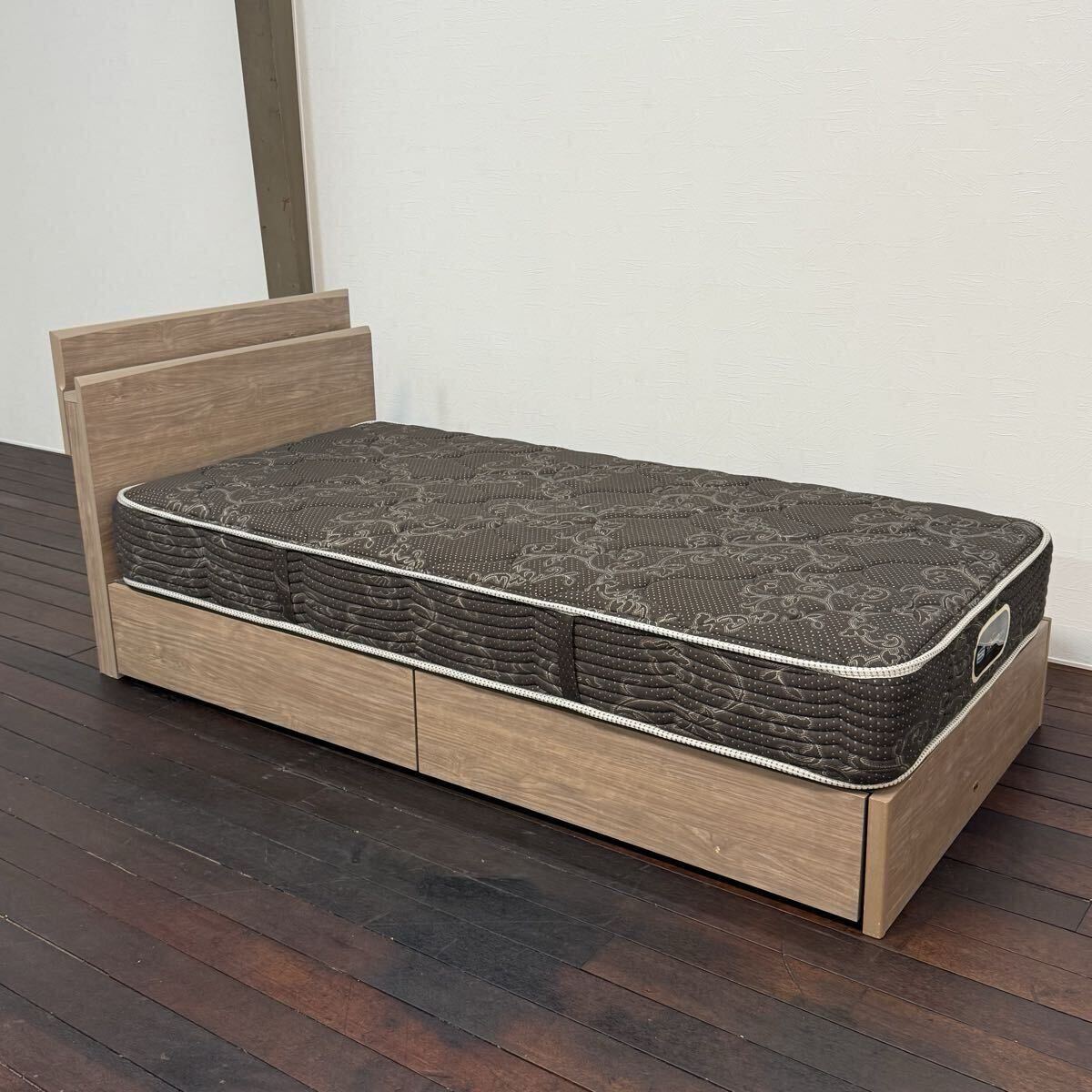 H111C15 展示品 SIMMONS GRANGATE シモンズ グランゲート シングルマットレス 寝具 引出し付きフレーム シングルベッド 拍卖