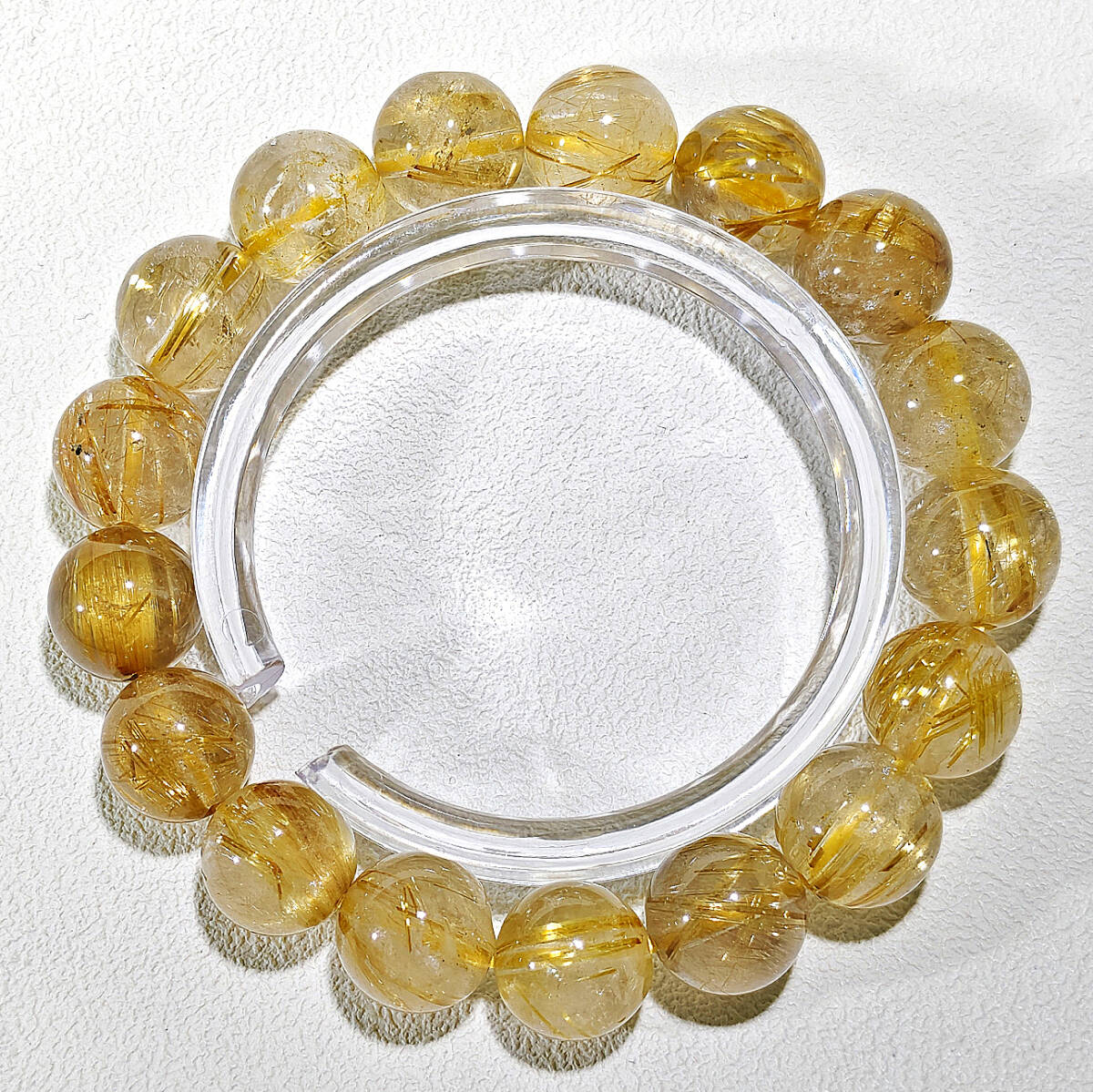 N00641◆Bigstone◆新品*11.5mm*ブラジル産*美品【4Aゴールドタイチンルチル】天然石ブレス 拍卖