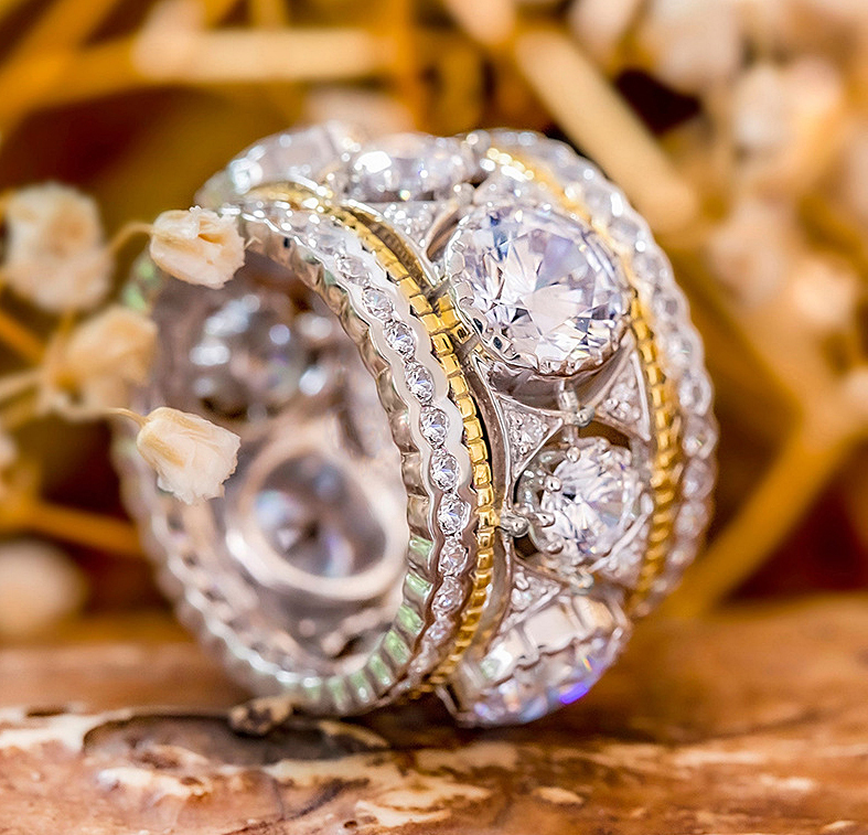 N2504129◆Bigstone◆【奢廷風】キラキラ輝く*ファッション印象*豪華なリング*12/14/16/18号 選び可拍卖