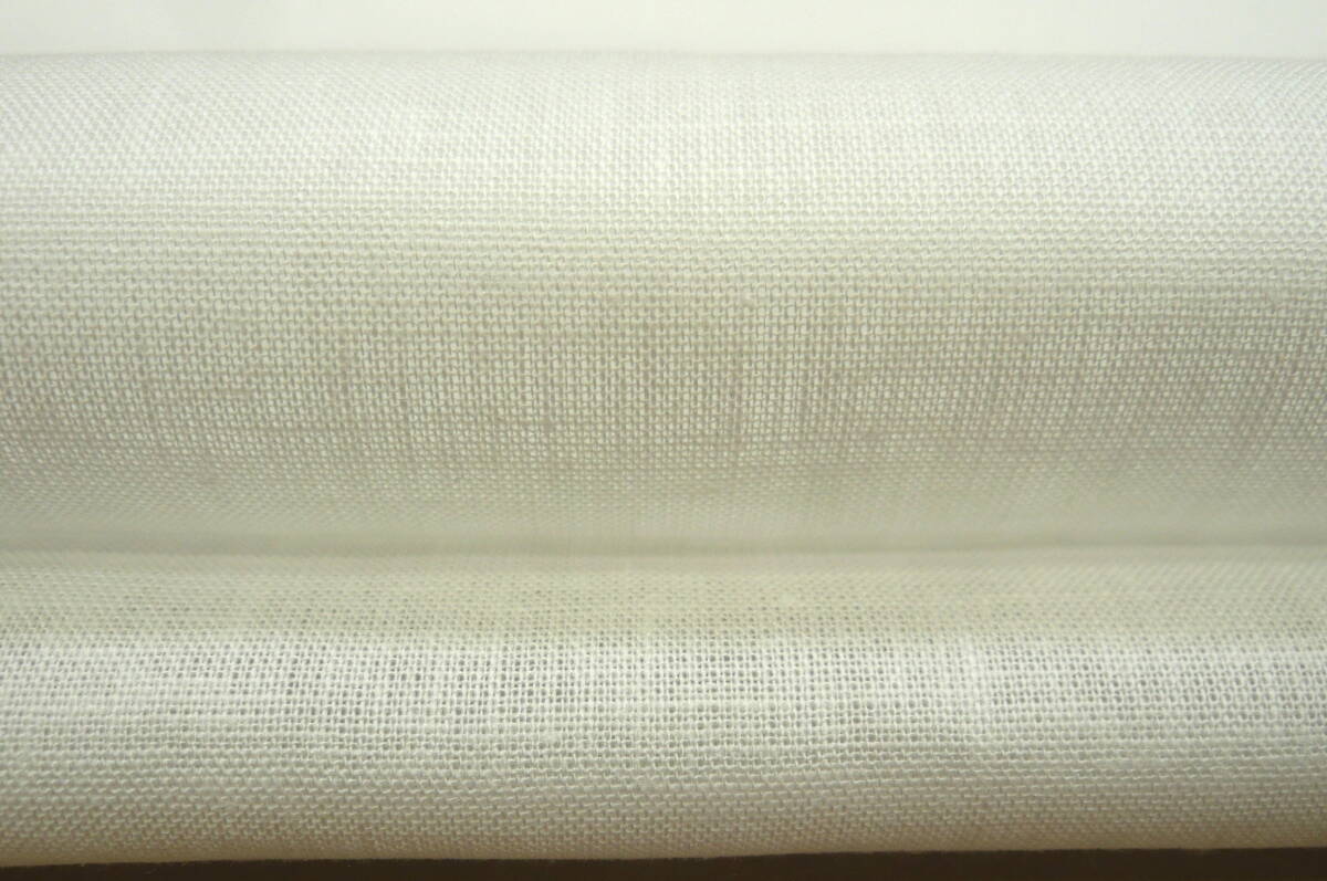 C647・リネン混・白4m・無地・微張・ブラウス・スカート・ワンピース・子供服拍卖