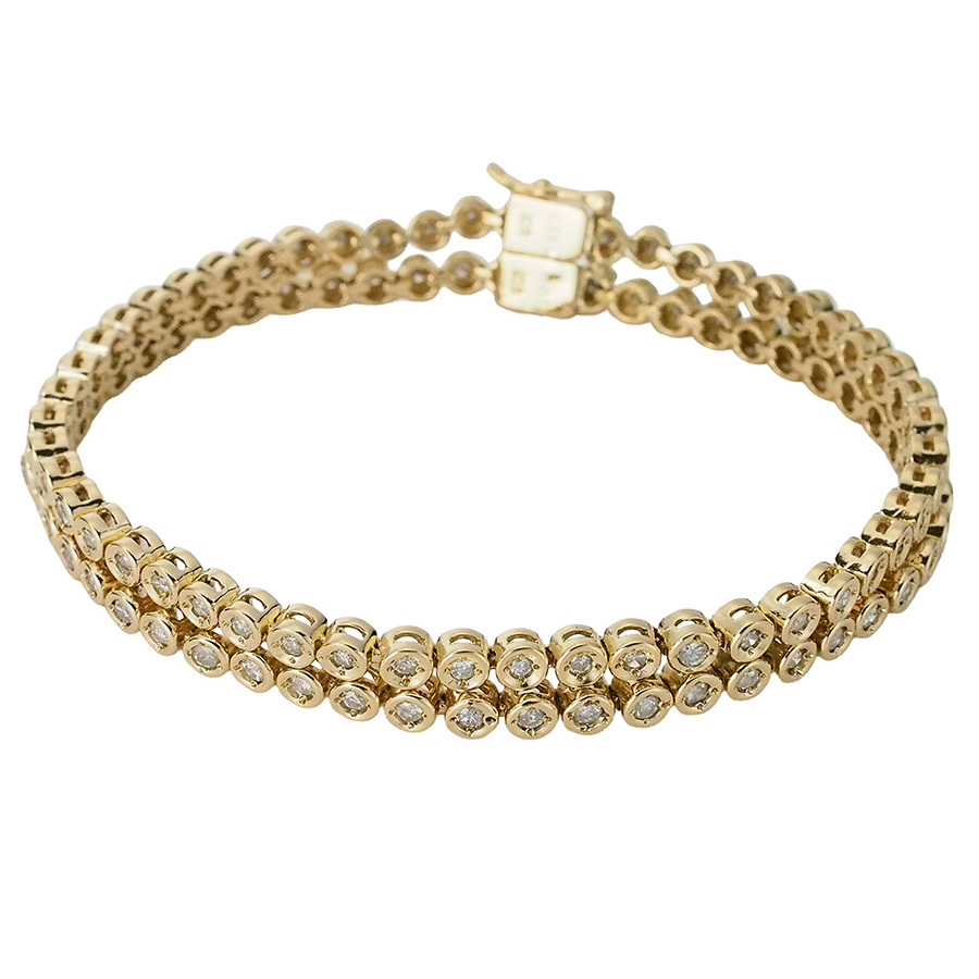 ダイヤモンド/1.01ct 1.01ct テニス ブレスレット K18YG拍卖