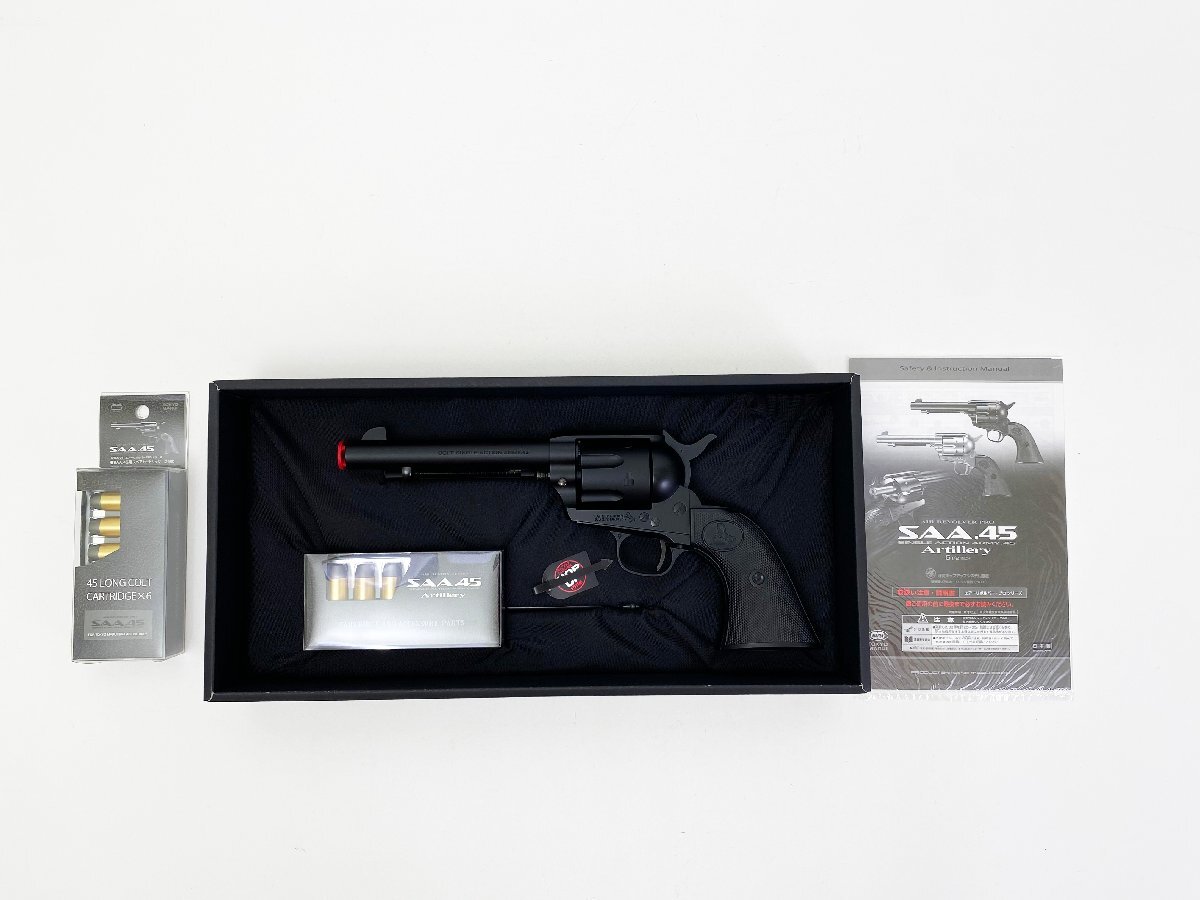 【エアコキ】 東京マルイ エアリボルバープロ SAA.45 アーティラリー 5-1/2インチ ブラック 10才以上用 スペアカートリッジset拍卖