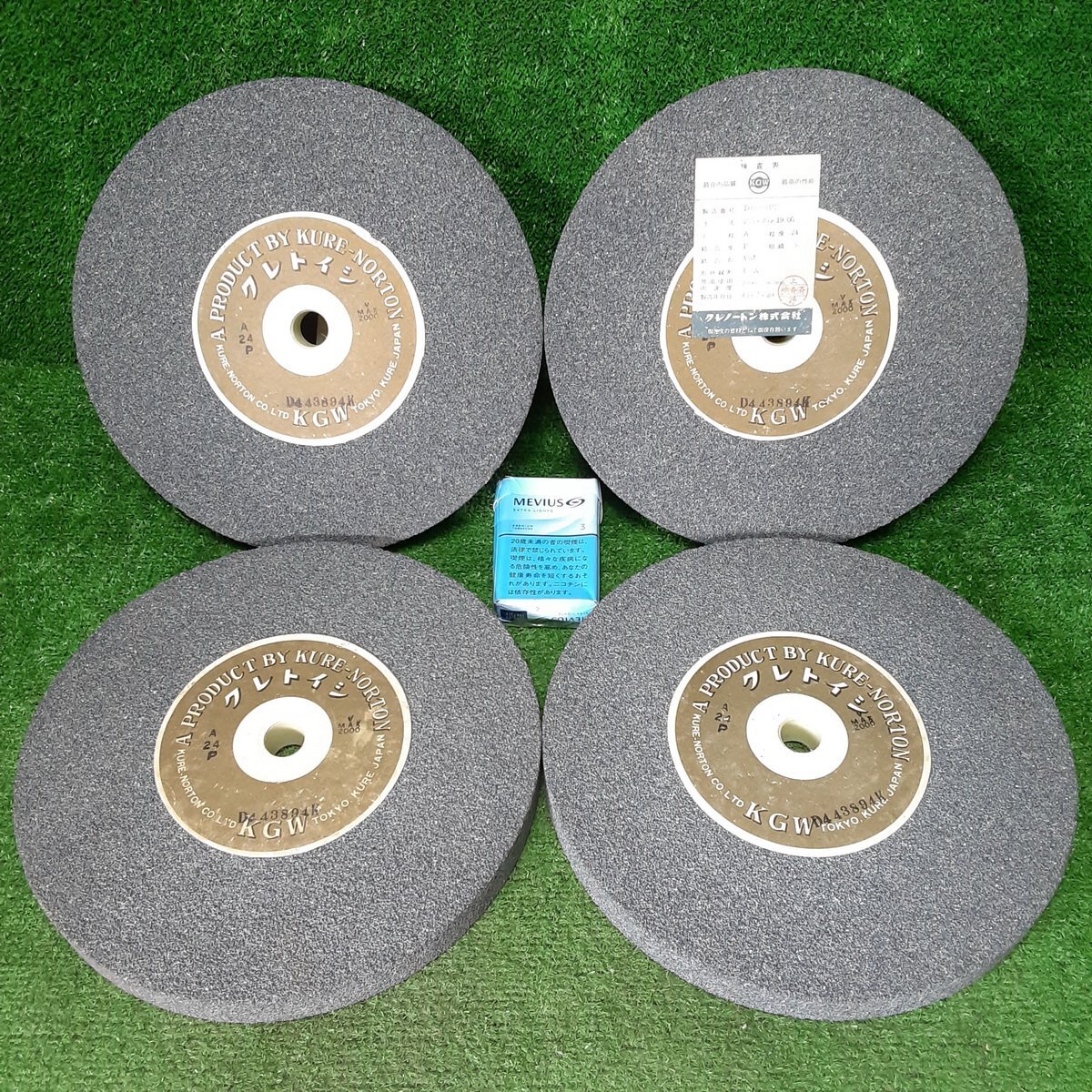 康友c870 クレノートン■クレトイシ 寸法直径255mm×厚さ25mm×穴径19.05mm と粒A 粒度24 結合度P 計4点セット 研削砥石 グラインダー 砥石拍卖