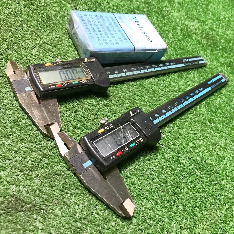 房蒼f318 シンワ ■ステンレス製 デジタルノギス『19975』測定範囲(0.01mm~150mm) データホールド機能付き 測定器 ★計2点セット拍卖