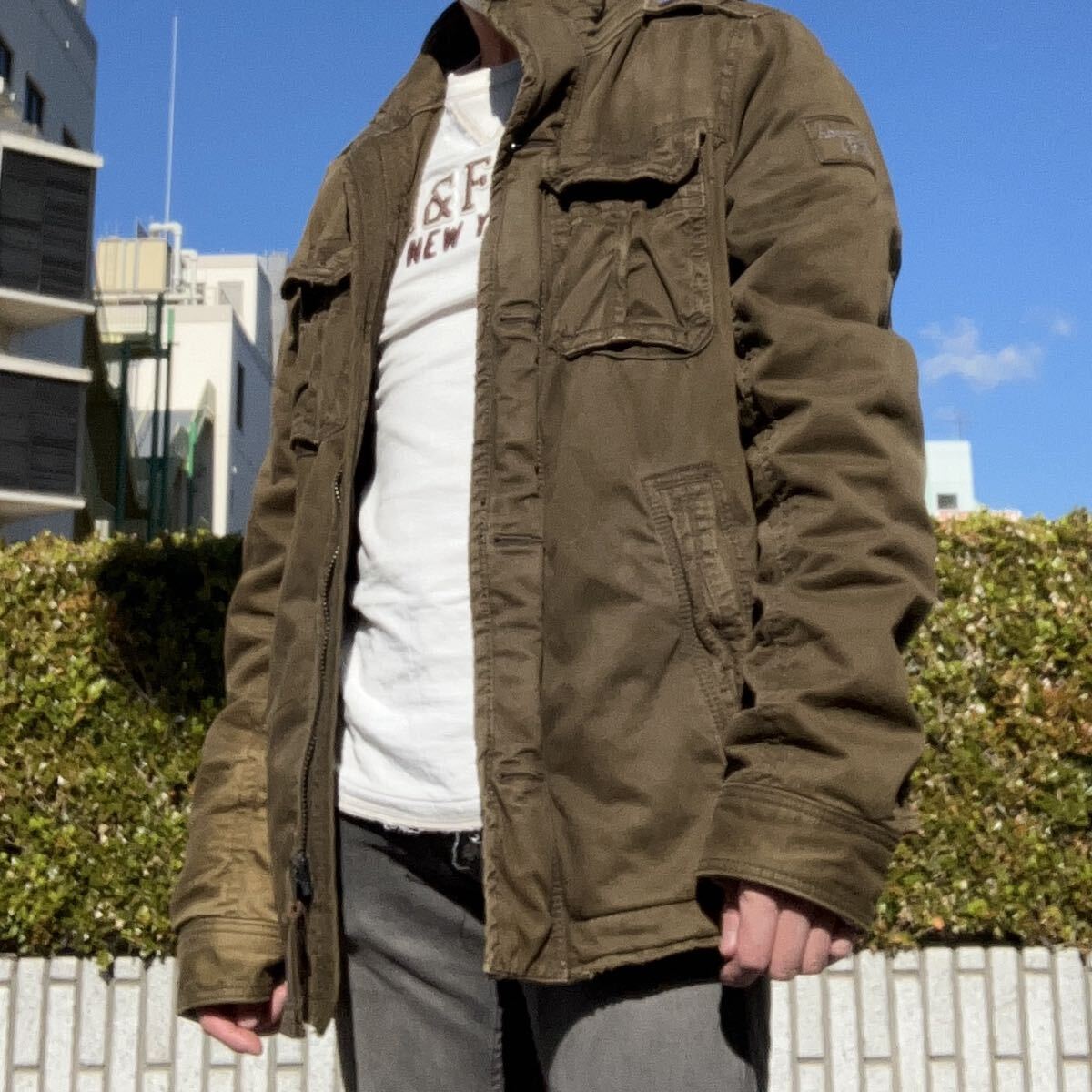 送料無料 定番 アバクロ SAWTOOTH JACKET ミリタリージャケット ドカジャン拍卖