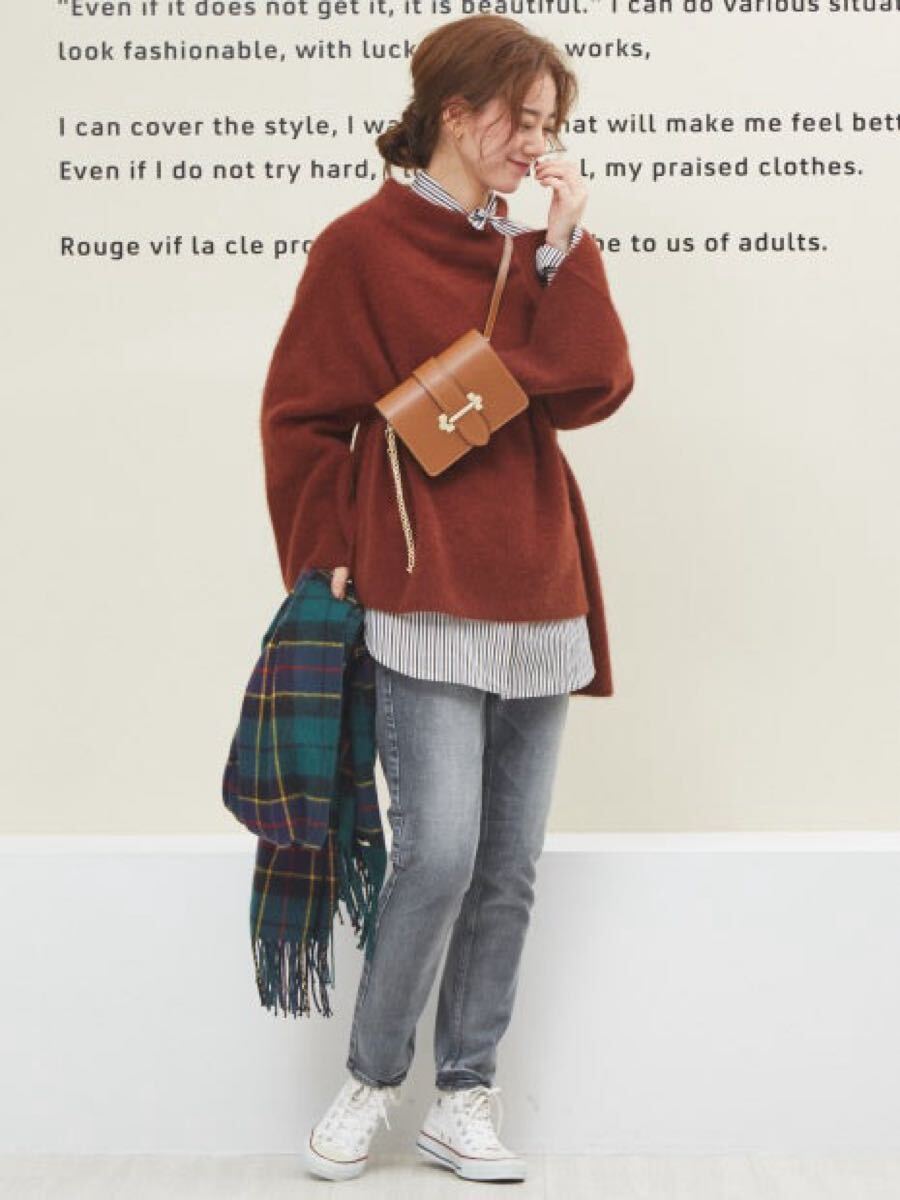 送料無料 着用感少なめ 大きめrouge vif フォックス ウール ポンチョ拍卖