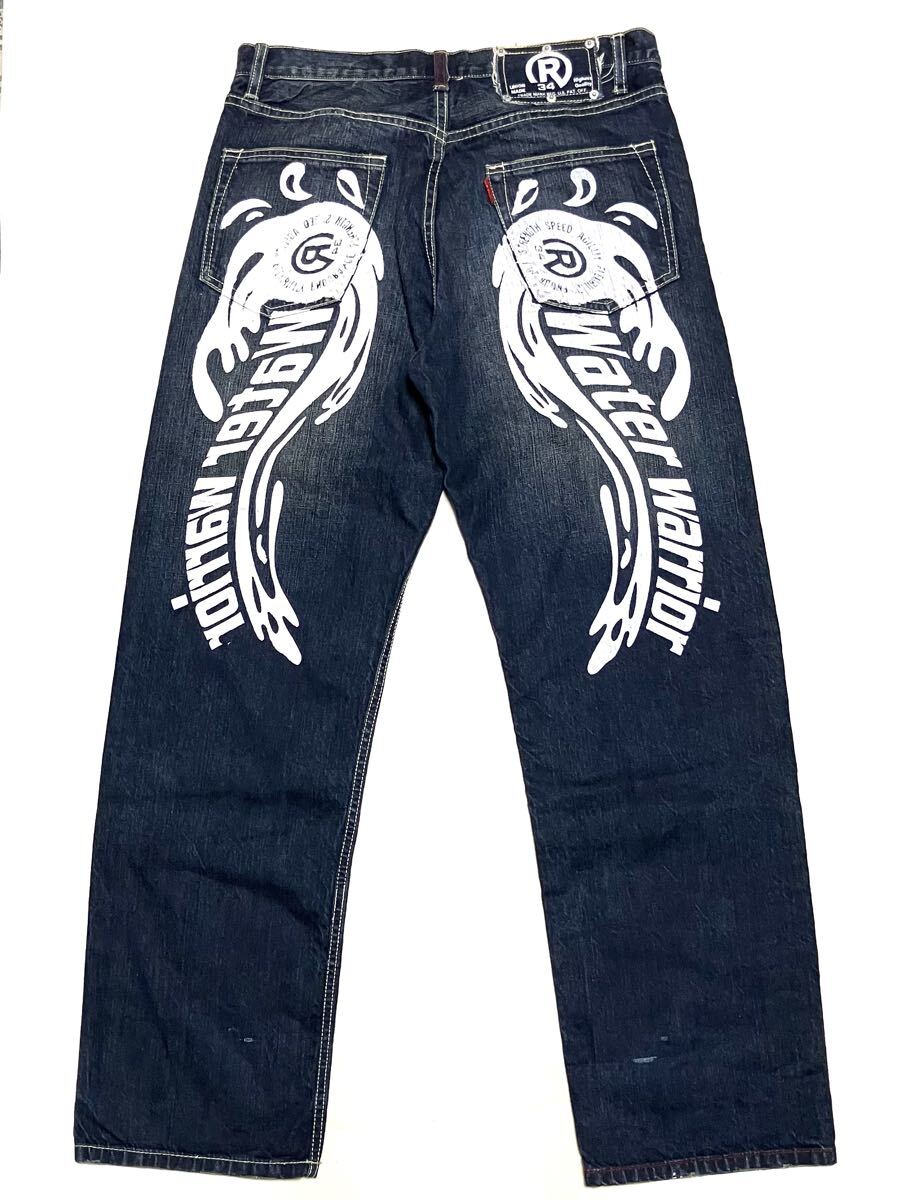 送料無料 大きめ REAL BVOICE ダーク デニム やんちゃ ジーンズ拍卖