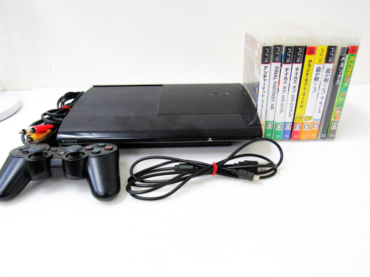 PlayStation3 新薄型PS3本体 CECH-4000B チャコールブラック PS3用ソフト 9本 セット 通電確認済み 動作未確認 現状渡し HG1104拍卖