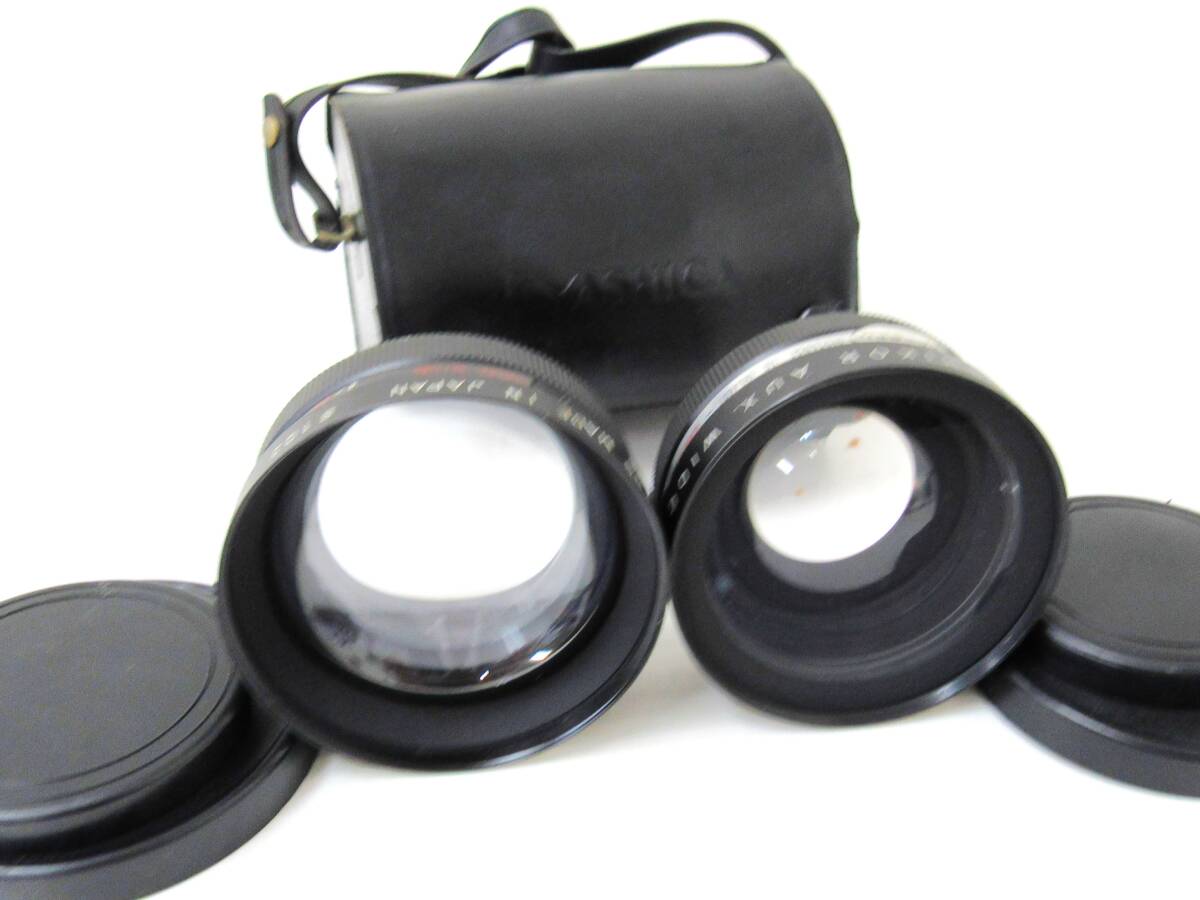 YASHICA ヤシカ レンズ YASHIKOR AUX WIDE ANGLE 1:4 YASHIKOR AUX TELEPHOTO 1:4 ケース付き S101 S102 HG1107拍卖