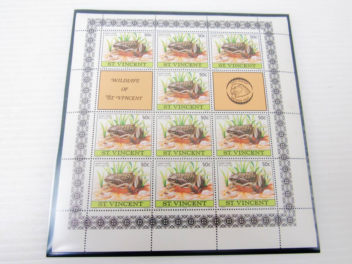 セントビンセント(ST. VINCENT)発行 切手シート WILDLIFE OF ST. VINCENT 蛙 かえる アンティーク コレクション HG1113拍卖