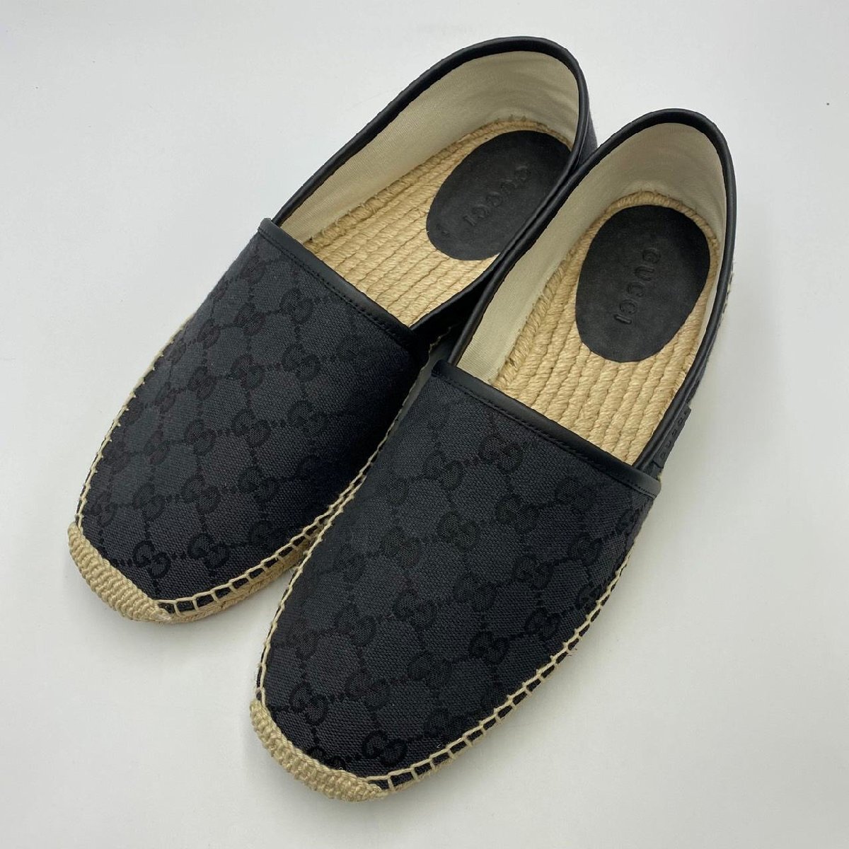 GUCCI グッチ 466903 GGキャンバス エスパドリーユ スリッポン ブランド シューズ ネイビー拍卖