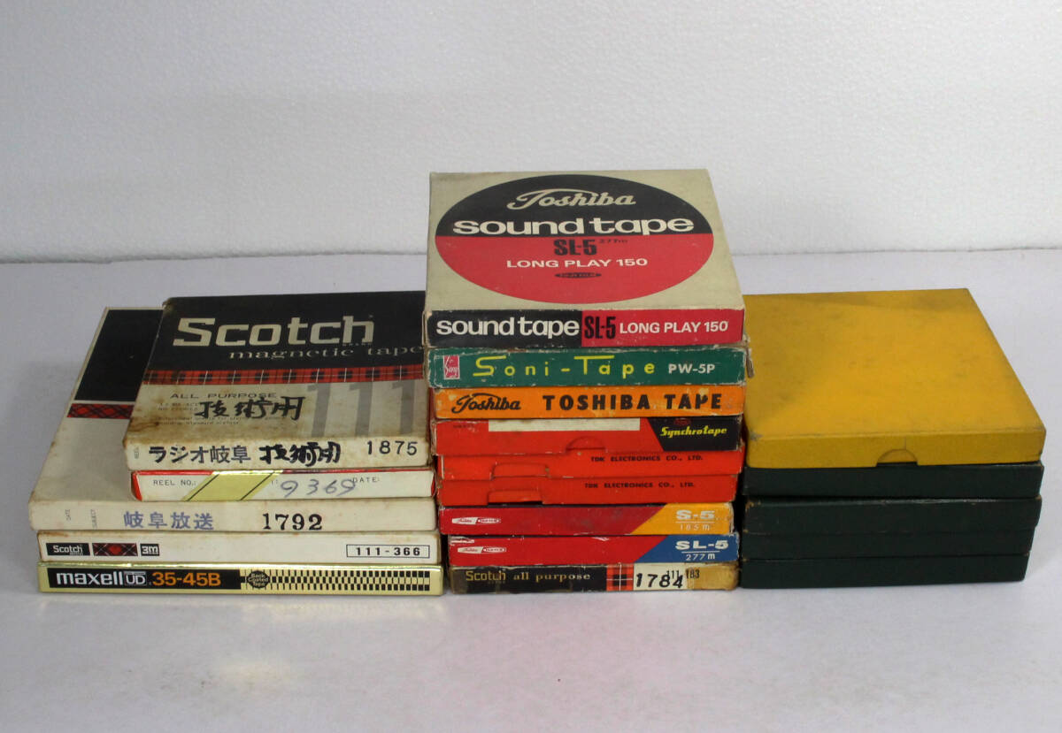 オープンリールテープ 19個 まとめて ジャンク品 使用済み? テープレコーダー 録音テープ マクセル maxell スコッチ Scotch #288拍卖