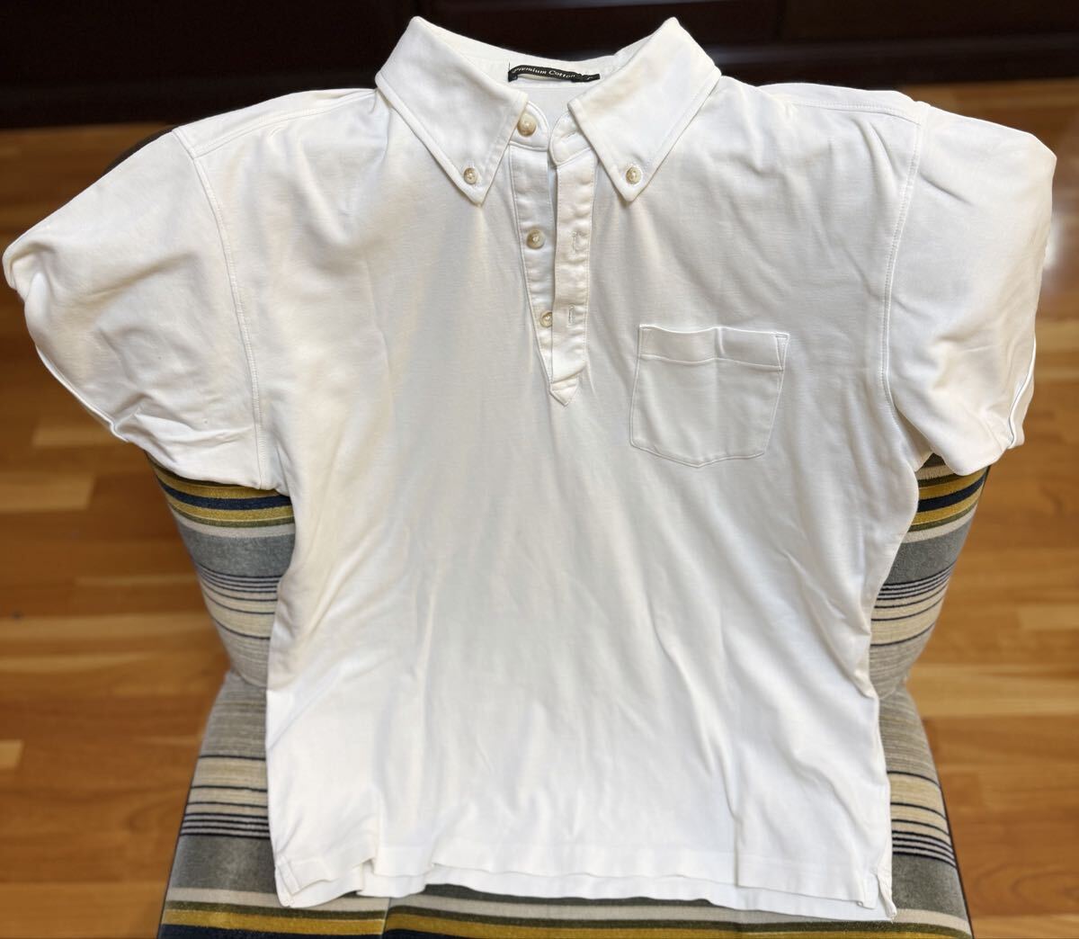 ポロシャツ 白 ユニクロ プレミアム綿100% L拍卖