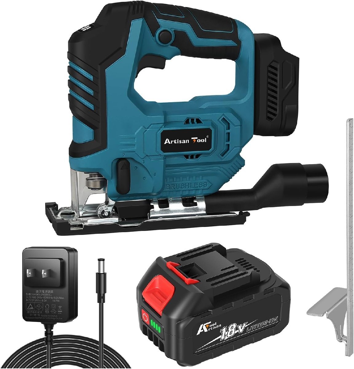 充電式ジグソー ATJS01B 工具 電動のこぎり 電動ジグソー マキタ18Vバッテりー使用可能 バッテリー付き拍卖