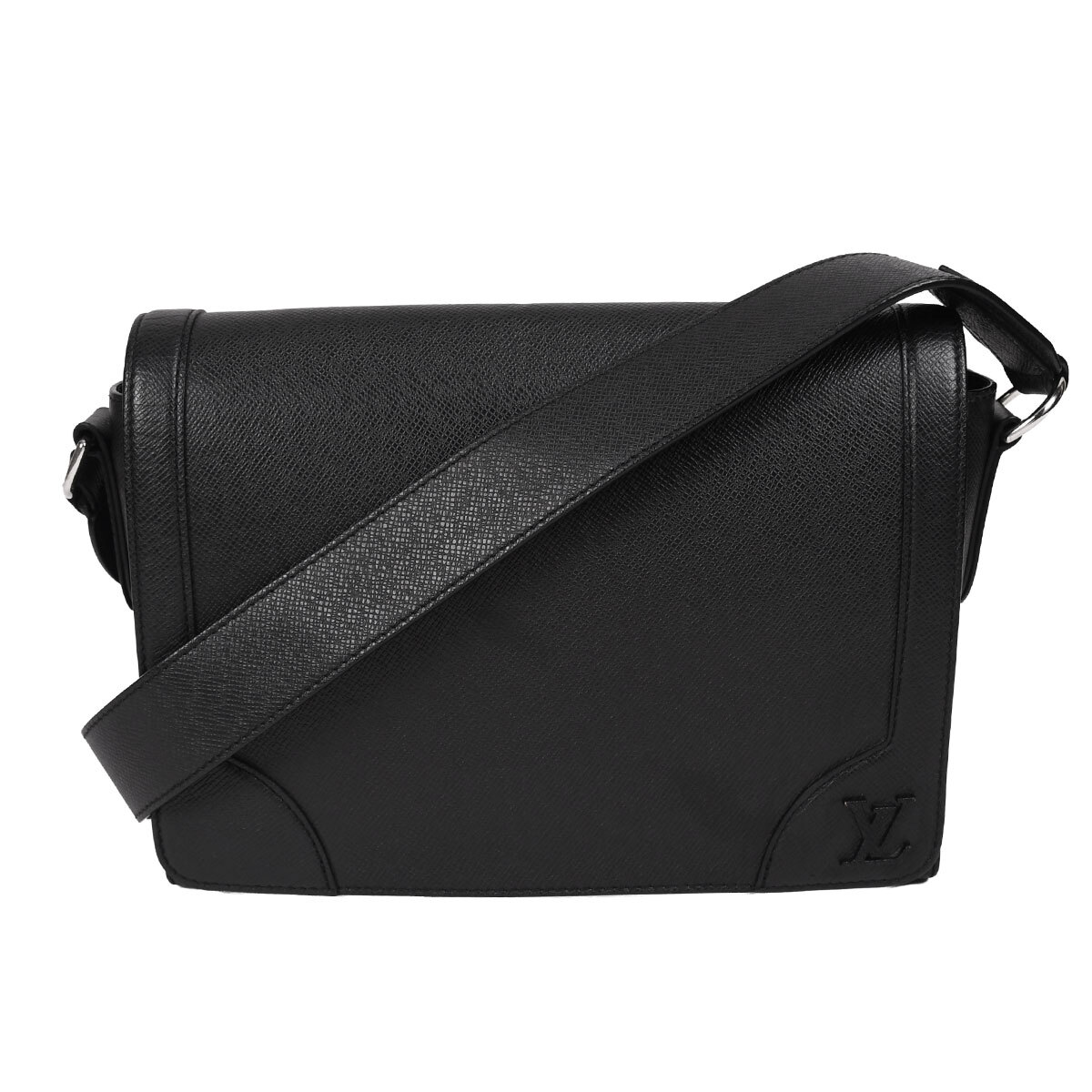 ルイヴィトン LOUIS VUITTON タイガ ニューフラップ メッセンジャー ショルダーバッグ クロスボディ メンズ レザー ブラック M30808 中古拍卖