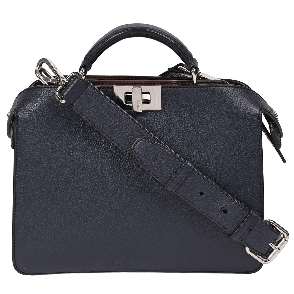フェンディ FENDI ピーカブー アイシーユー ISEEU スモール 2way ハンドバッグ ショルダーバッグ メンズ レザー ネイビー 7VA530 中古拍卖