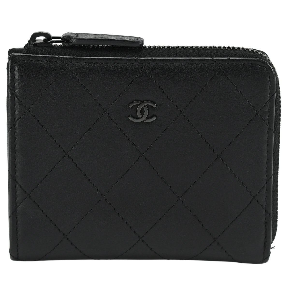 シャネル CHANEL マトラッセ ココマーク L字 コンパクト ウォレット 財布 レディース レザー コインケース ブラック AP3997 中古拍卖
