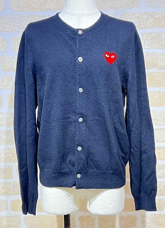 AD2015 PLAY COMME des GARCONS/プレイ コムデギャルソン レッドハート カーディガン Lサイズ 訳あり品 【1421y3】拍卖