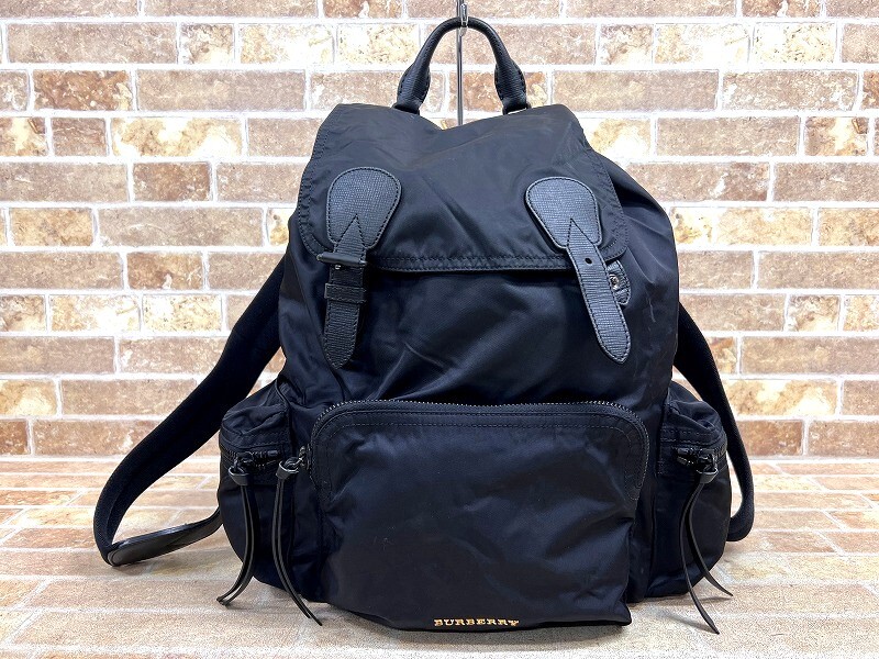 1円〜! BURBERRY/バーバリー ナイロン×レザー デイパック/リュック/バックパック ※訳あり品 【1477y3】拍卖