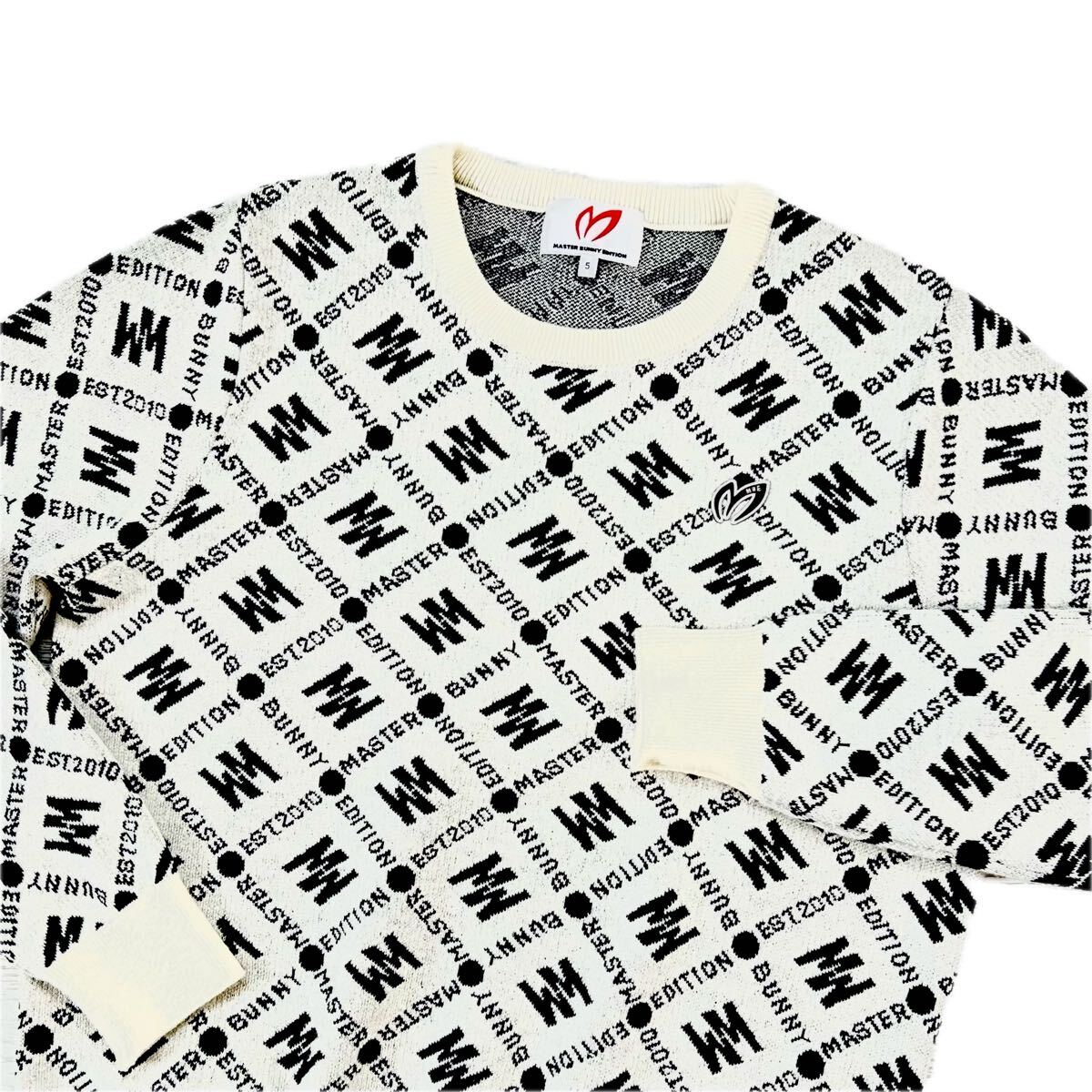 ★超美品★マスターバニー by PEARLY GATES / MBE ロゴアーガイルデザイン クルーネックセーター / サイズ5拍卖