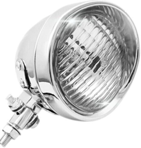 【送料無料】オールドタイプ アメリカンカスタム ベーツライト スリット入り砲弾型 バイザー付き 4.5インチ H4バルブ(シルバー/クリア)拍卖