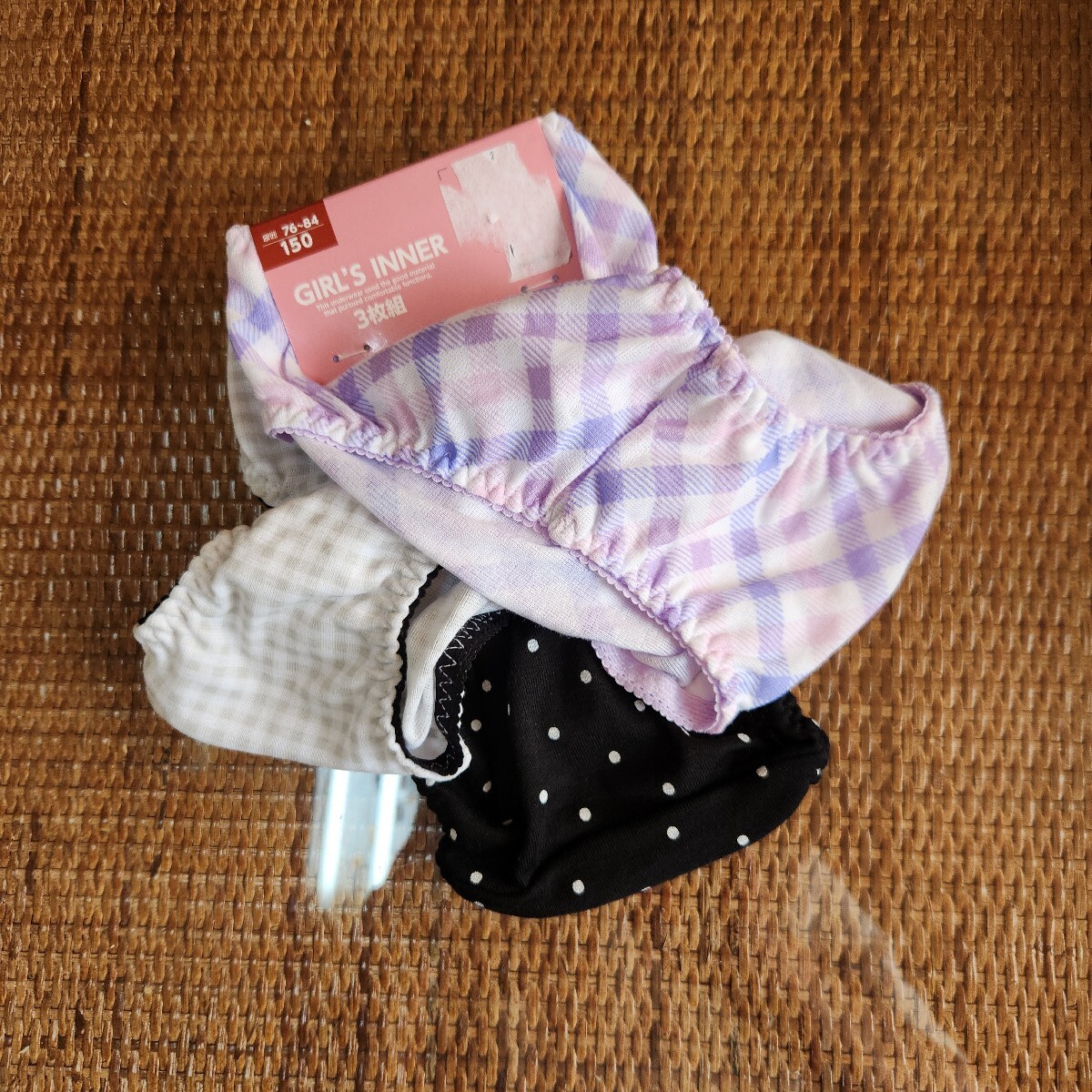 ガーリー、かわいいスクールパンティ、3枚(新品、未使用、Sサイズ)ブラック他、それぞれ全体にかわいいプリント拍卖