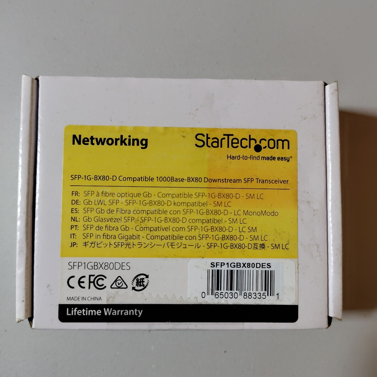 StarTech.com SFPモジュール/Dell EMC製品SFP-1G-BX80-D互換/1000BASE-BX-D準拠 BiDi光トランシーバ SFP1GBX80DES拍卖