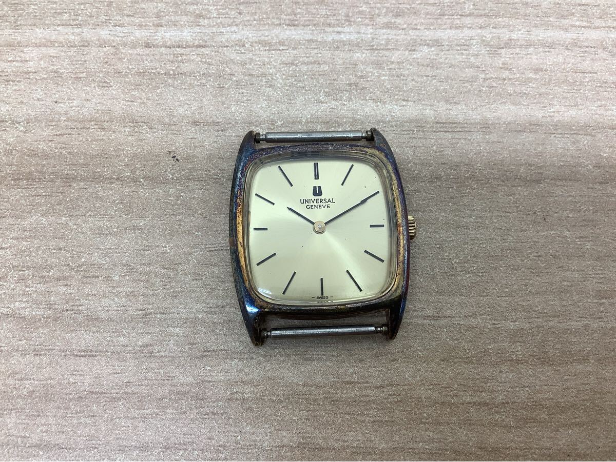 ◯営HM013-A3T60【埼玉発】UNIVERSAL GENEVE 腕時計 スクエアケース ビンテージ 手巻 SWISS製 542114 3588443 非稼働品 現状品拍卖