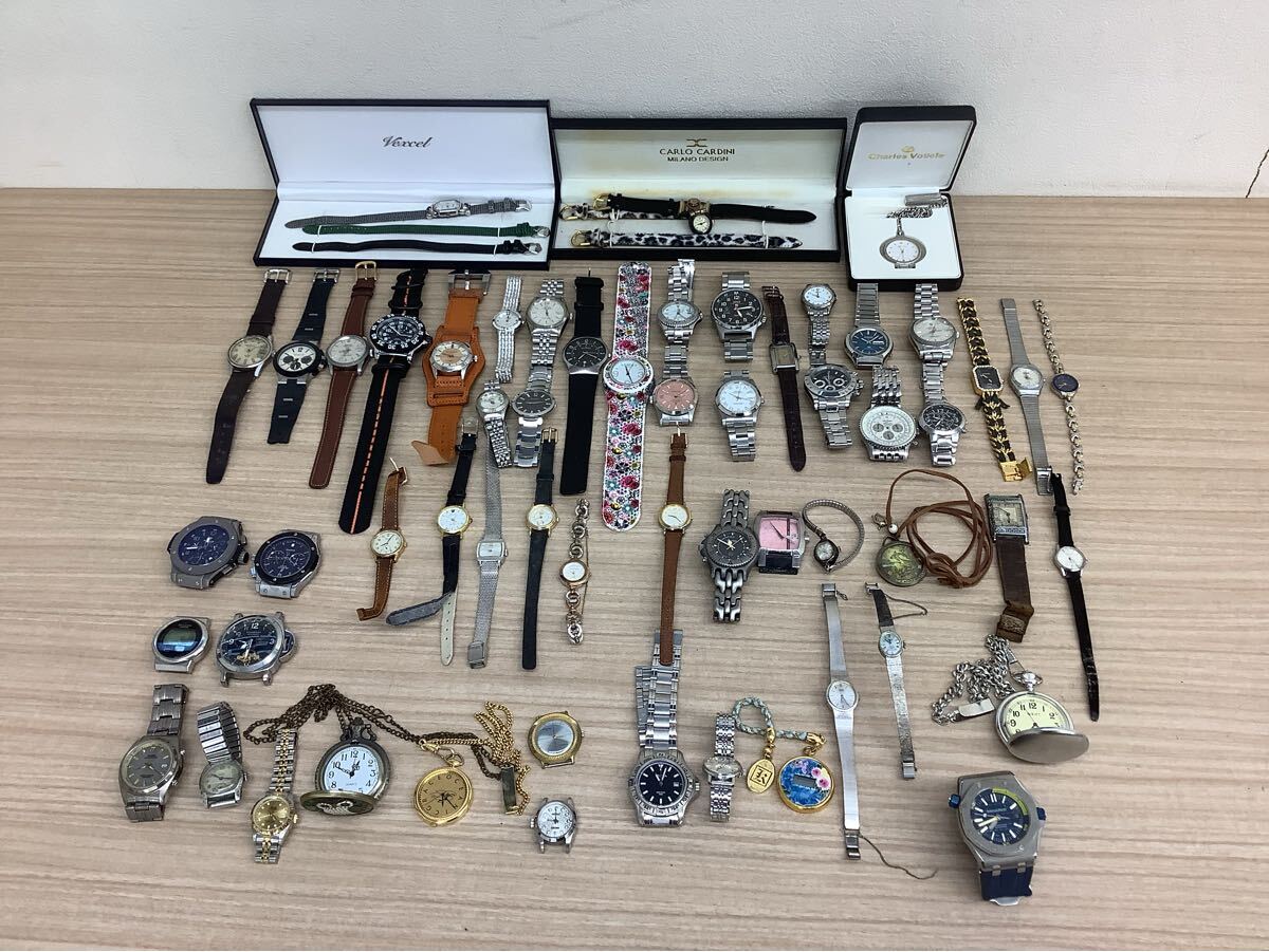 ◯営KU007-A9T60【埼玉発】腕時計・懐中時計 まとめ 58点売り クォーツ 手巻 自動巻 CASIO Vexcel Carlo Cardini 他 ジャンク品込み 現状品拍卖