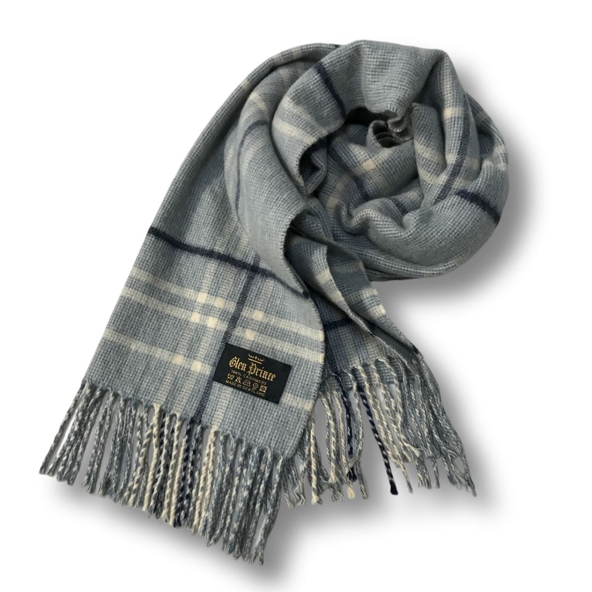 《良品◎》Glen Prince グレンプリンス★スコットランド製*カシミヤ100%*マフラー*ショール*グレー(AC1641)◆S60拍卖