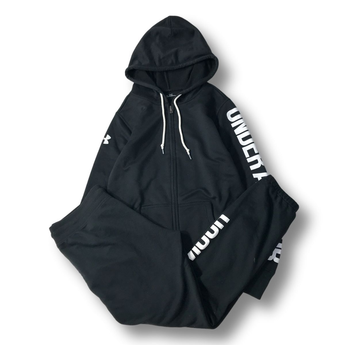 《オススメ◎》UNDER ARMOUR アンダーアーマー★フルジップ*セットアップ*ブラック*スポーツ*サイズLG(LA3042)◆S80拍卖