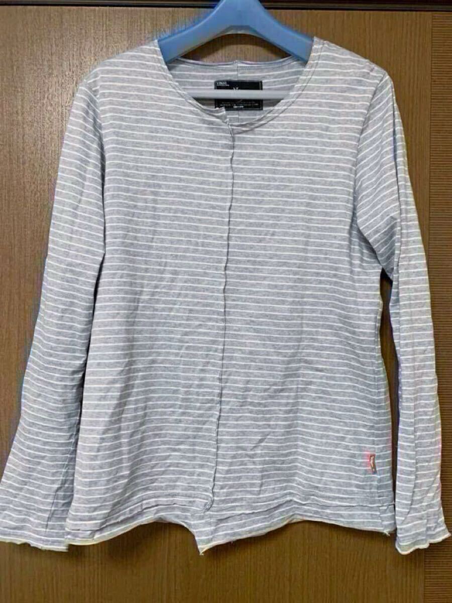 ◎送料無料【 VIRGO wearworks 】アシンメトリー ボーダーカットソー 長袖Tシャツ 2(M)サイズ★ 細美武士 ellegarden monoeyes oau brahman拍卖