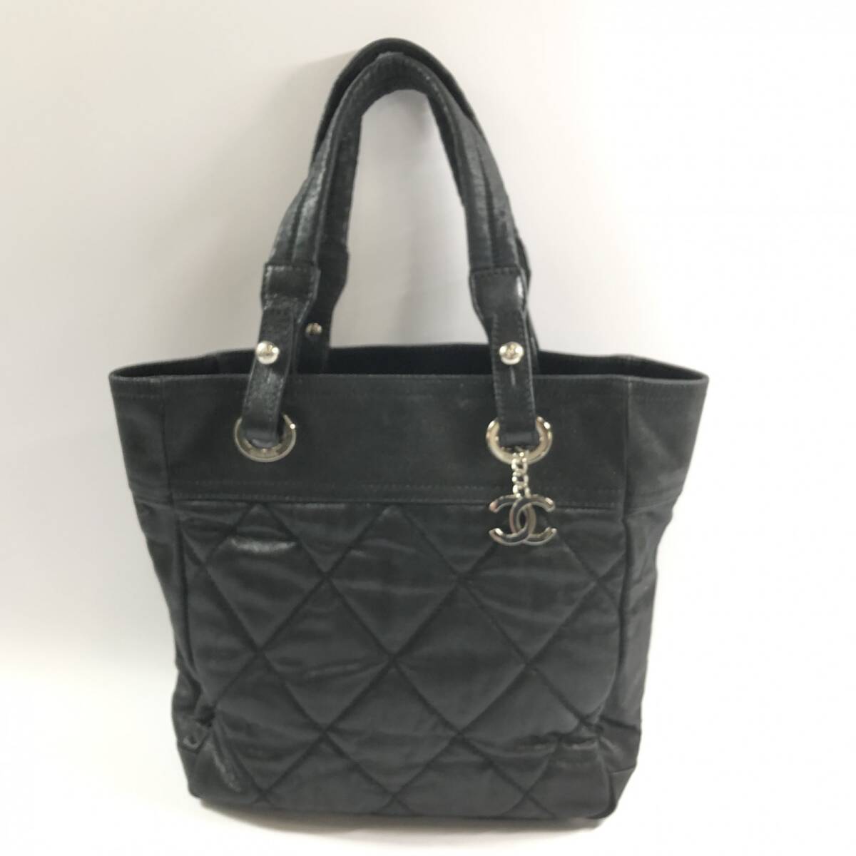 ☆ シャネル パリビアリッツMM トートバッグ 肩掛け ブラック 黒 CHANEL 0.6kg拍卖
