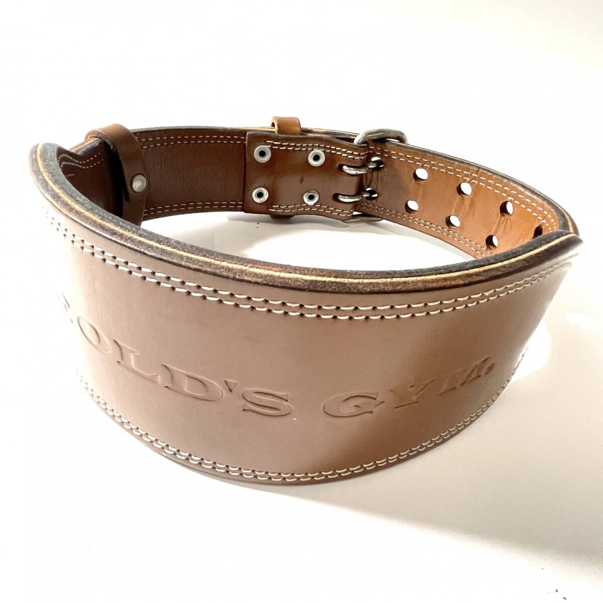 ☆ GOLD'S GYM ゴールドジム プロレザーベルト S トレーニング ジム ハードトレーニー メンズ 男性 バックル ジャンク 0.7kg拍卖