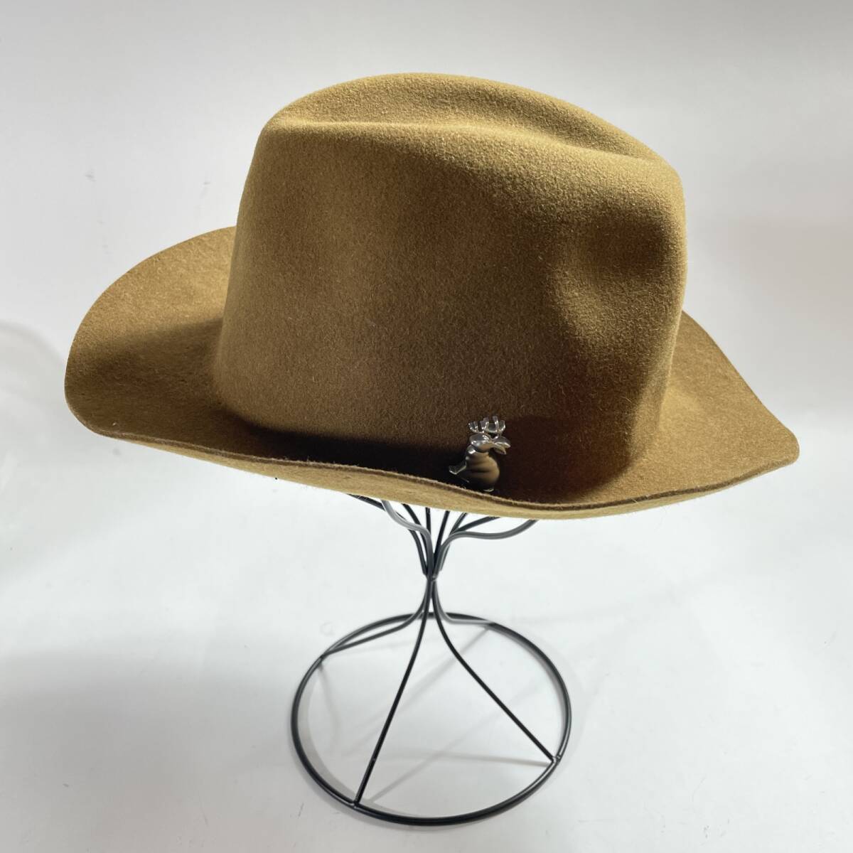 ★ arth Crashable Fedora 58cm フェルトハット ウールハット キャメル 58 メンズ レディース 現状品 0.08kg拍卖