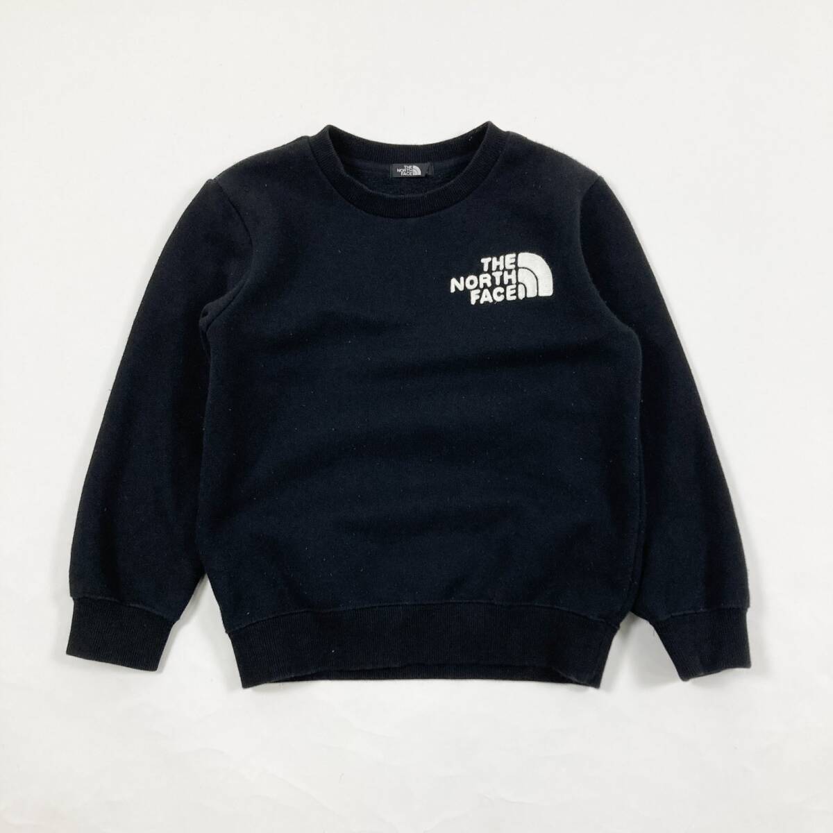 ☆THE NORTH FACE ザ・ノースフェイス スウェット トレーナー トップス アウトドア 裏起毛 ロゴ ブラック 120 キッズ 0.25kg拍卖