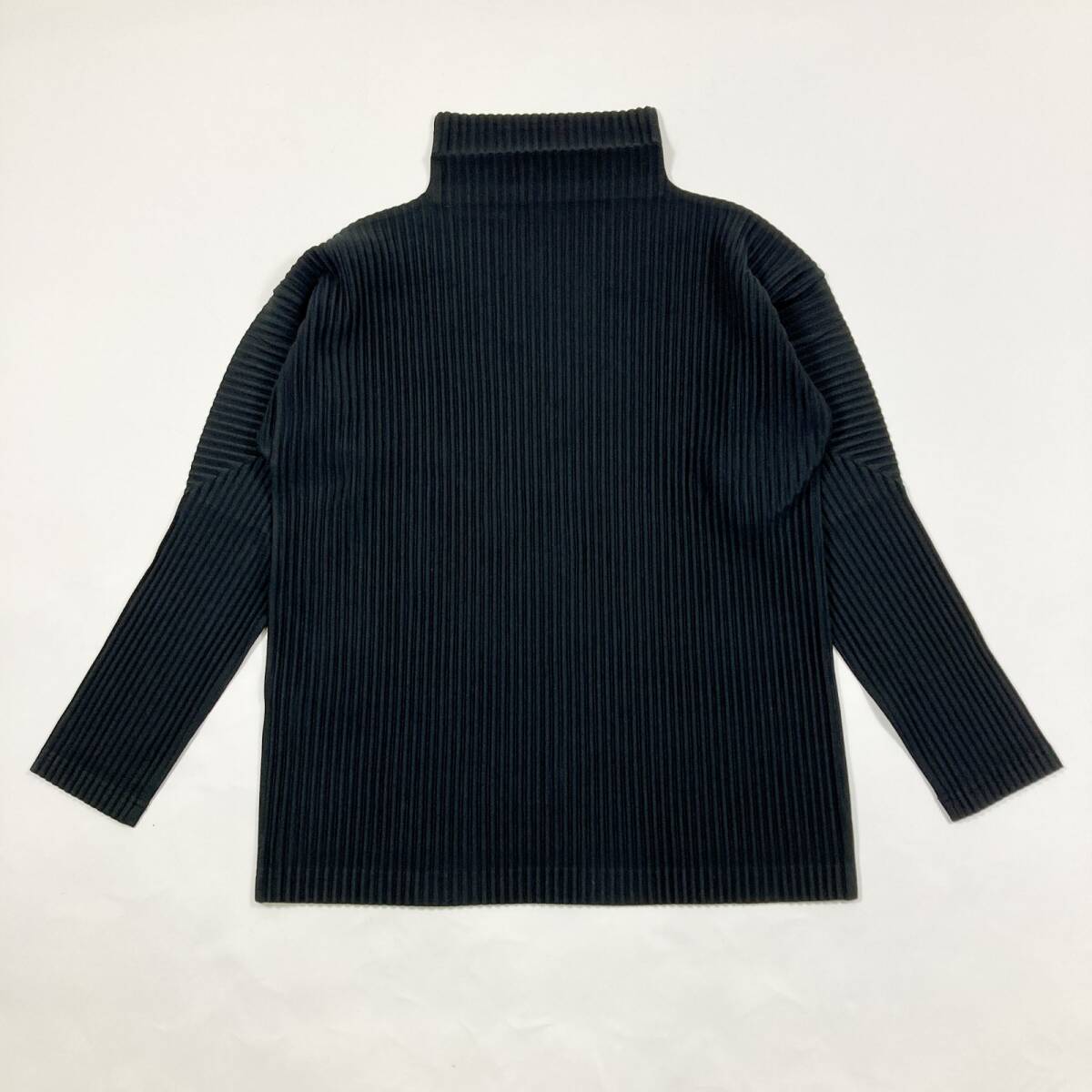 ☆ HOMME PLISSE ISSEY MIYAKE オム プリッセ イッセイミヤケ カットソー プリーツ 長袖トップス ブラック サイズ3 メンズ 0.25kg拍卖