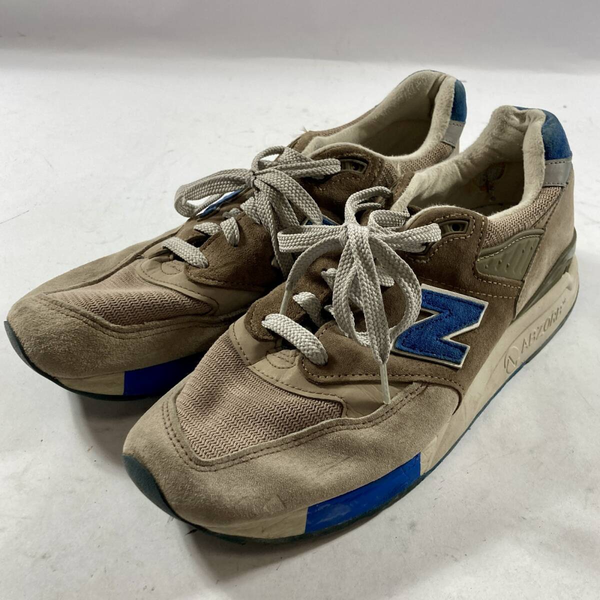 ★ USA製 NEW BALANCE ニューバランス J.CREW コラボ M998 スニーカー ブラウン スエード 靴 サイズ27cm メンズ 現状品 0.76kg拍卖