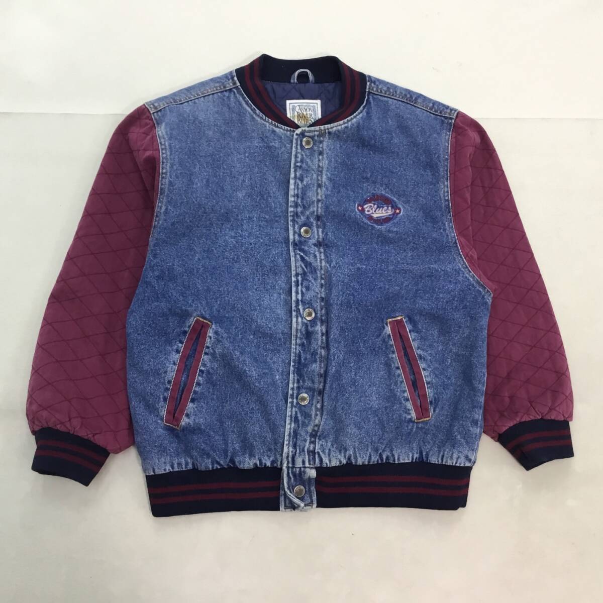 ■Canyon River Blues キャニオン・リバー・ブルース デニムスタジャン アウター XLサイズ メンズ 袖切替 中綿ポリ 刺繍 1.04kg拍卖