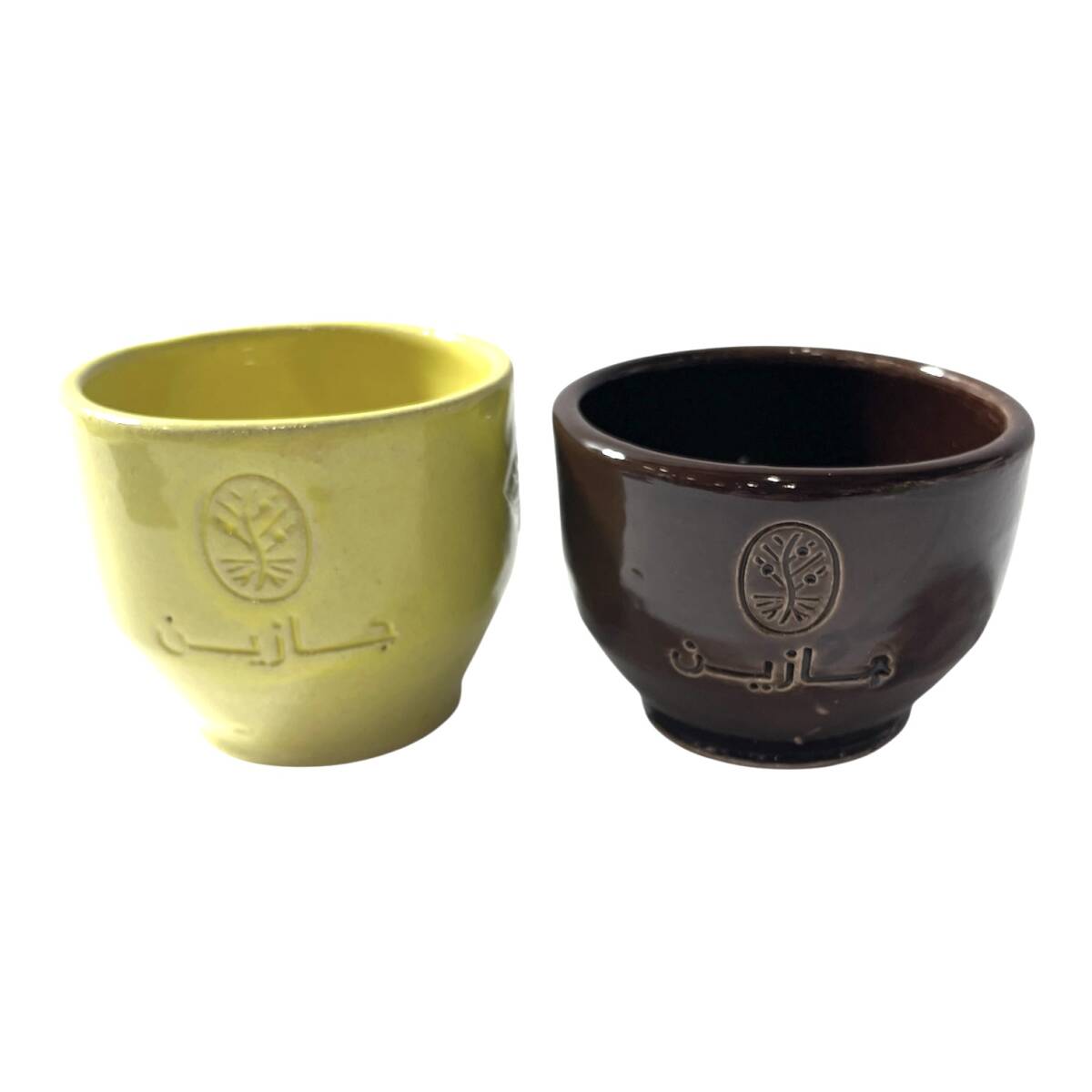 ☆ 大阪万博 サウジアラビア館 フィンジャンカップ イエロー ブラウン 黄 茶 おまとめ カップ コーヒー ティーカップ ジャンク 0.3kg拍卖