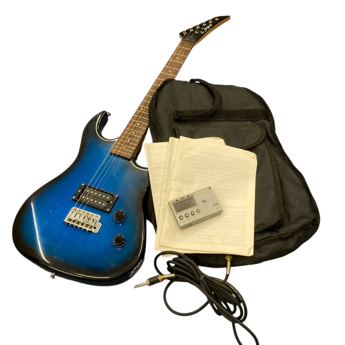△ Jagard エレキギター ジャガード ナイロンケース チューナー シールド セット ブルー ジャンク品 ギター 3.6kg拍卖