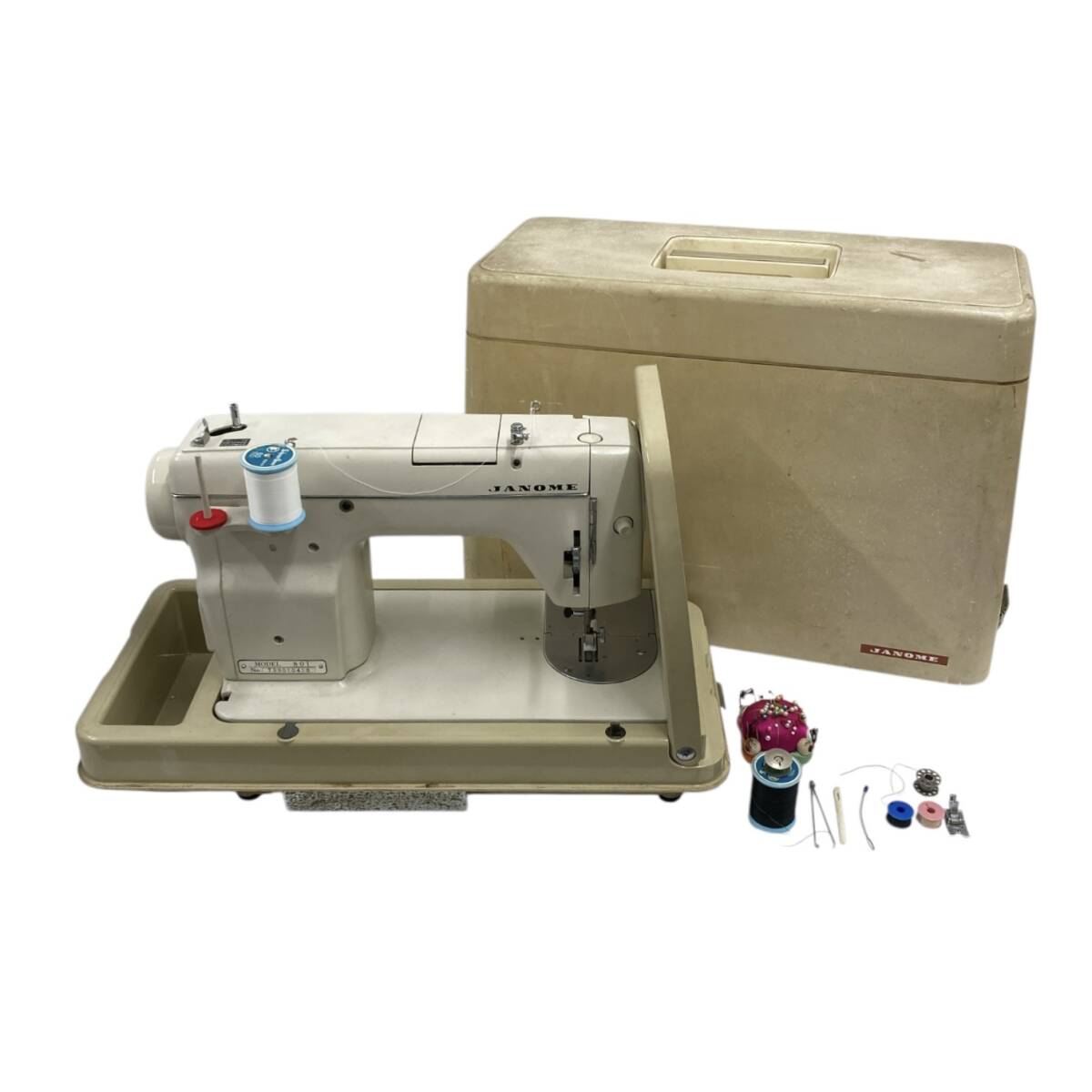 △ JANOME ミシン 801 ジャノメトピア801型 フルロータリー 70年代 機械式ミシン Single Phase 手芸 手工芸 レトロ 昭和 13.62kg拍卖