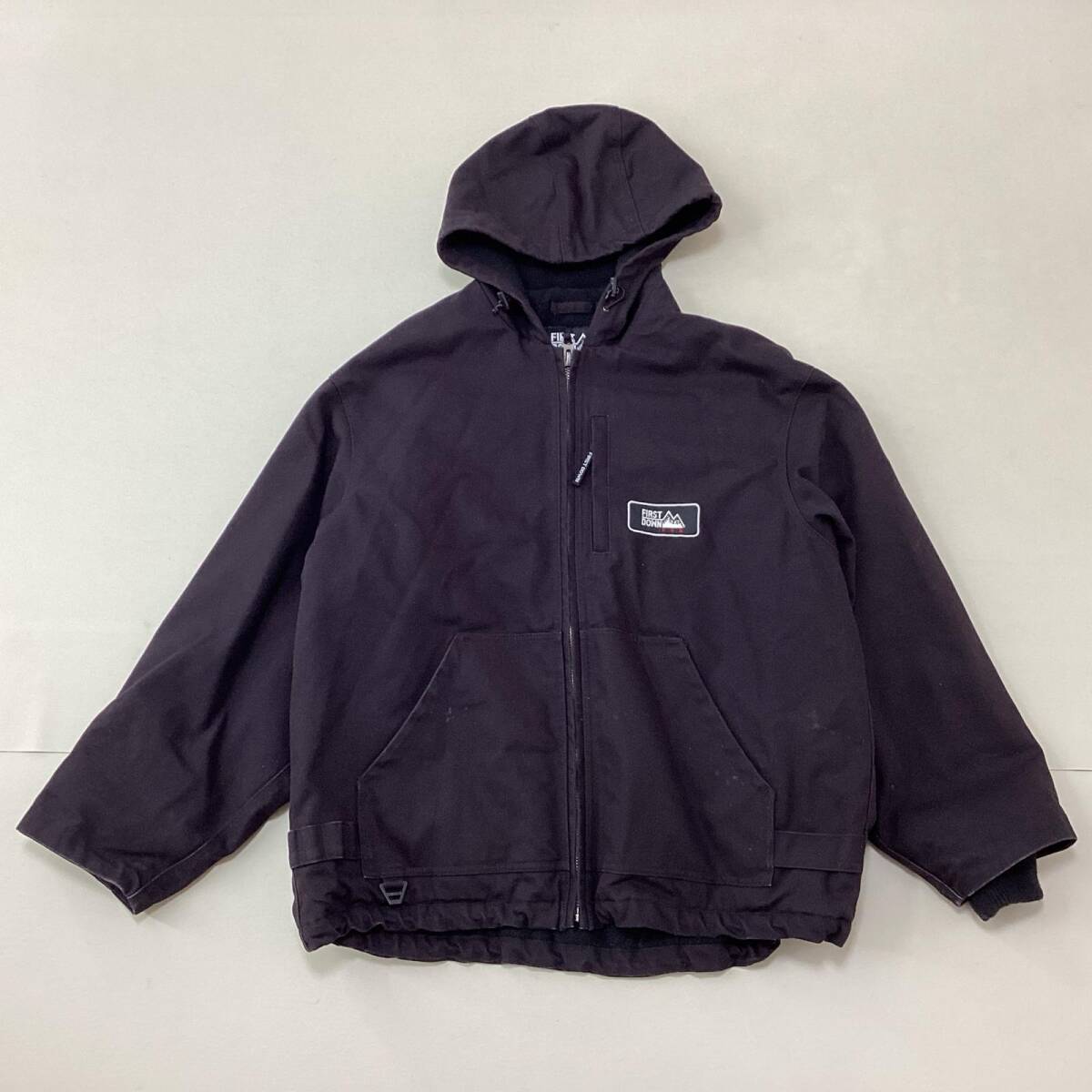 ■ FIRST DOWN ファーストダウン アクティブジャケット コットン ブラック サイズL メンズ ダック 裏地フリース 213‐1524 1.83kg拍卖