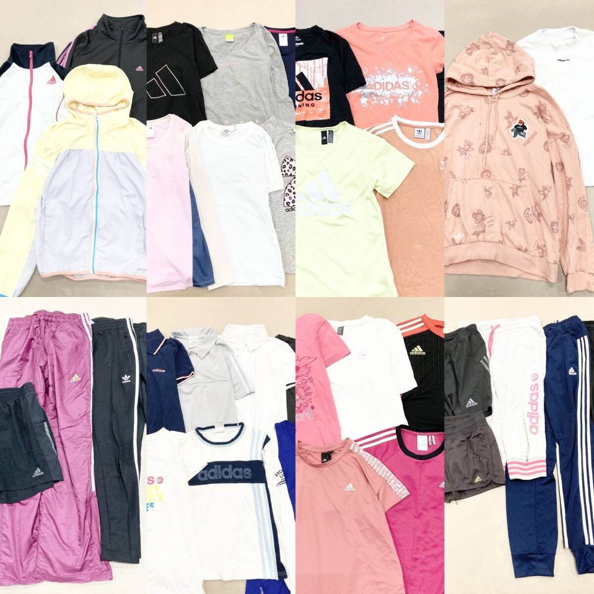 ★ adidas アディダス 37点 まとめ Tシャツ ジャージ トップス ボトムス アウター トレフォイル ロゴ スポーツ サイズMIX 卸 現状品 6.4kg拍卖